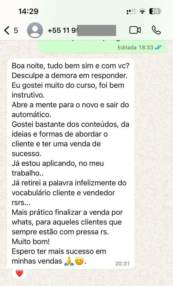 Print de depoimento 5