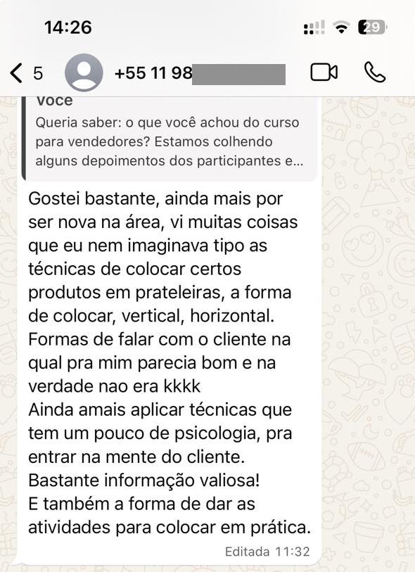 Print de depoimento 3